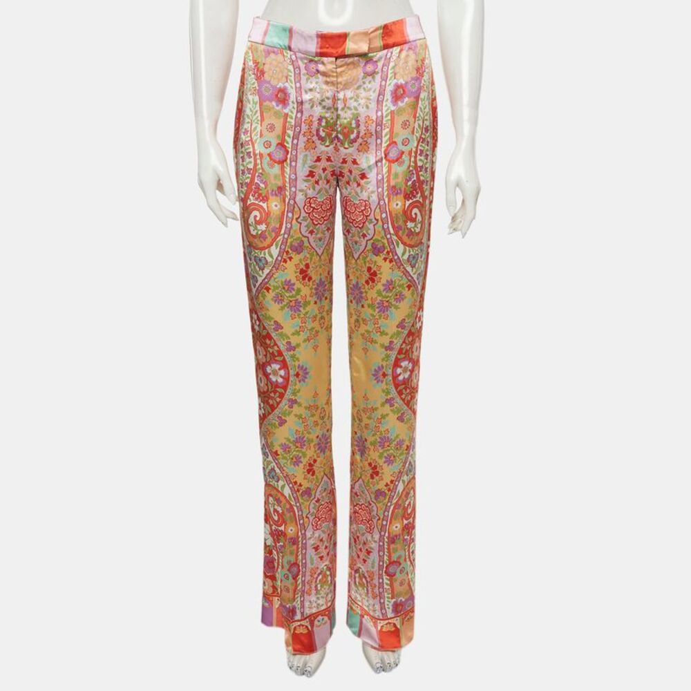 Etro Multicolour Floral Print Wide Leg Pants S - Picture 2 of 6